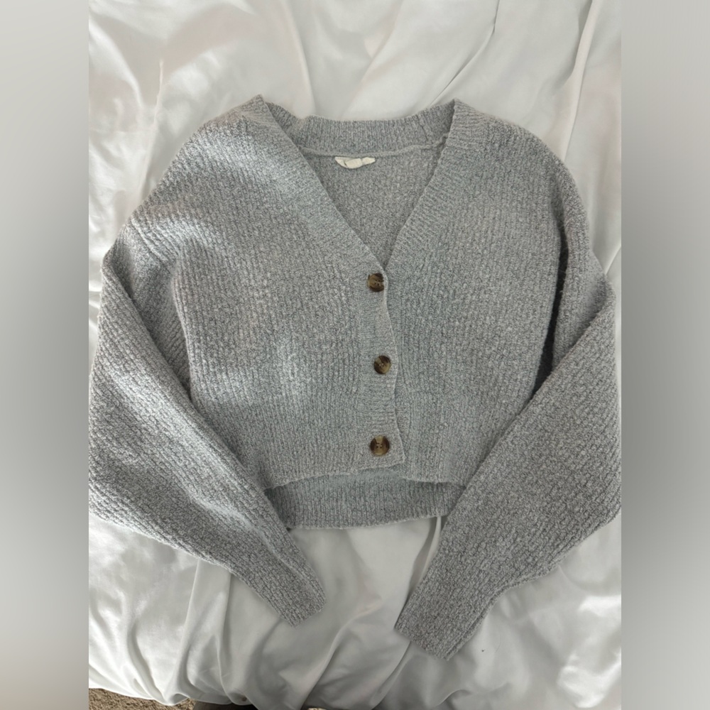 Grey Button Up Sweater